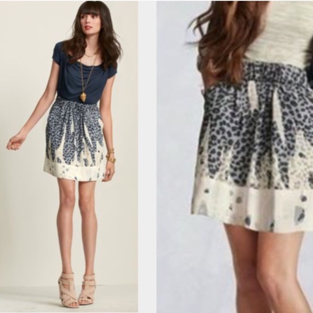 Stylish Blue and Cream Skirt